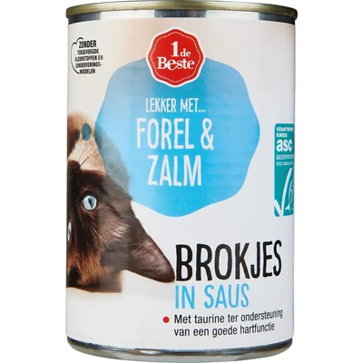 1 de Beste Kattenvoer forel-zalm in saus