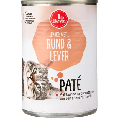 1 de Beste Kattenvoer pate rund-lever
