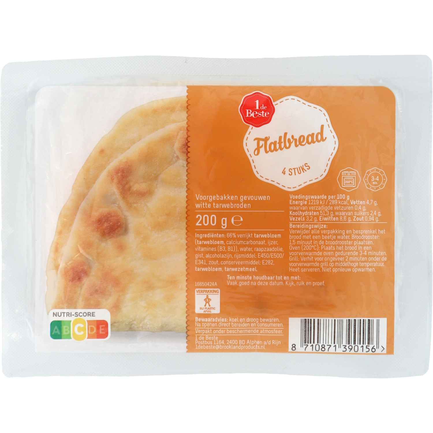 1 de Beste Flatbread 4 stuks