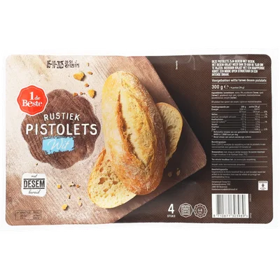 1 de Beste Pistolet rustiek wit 4 stuks