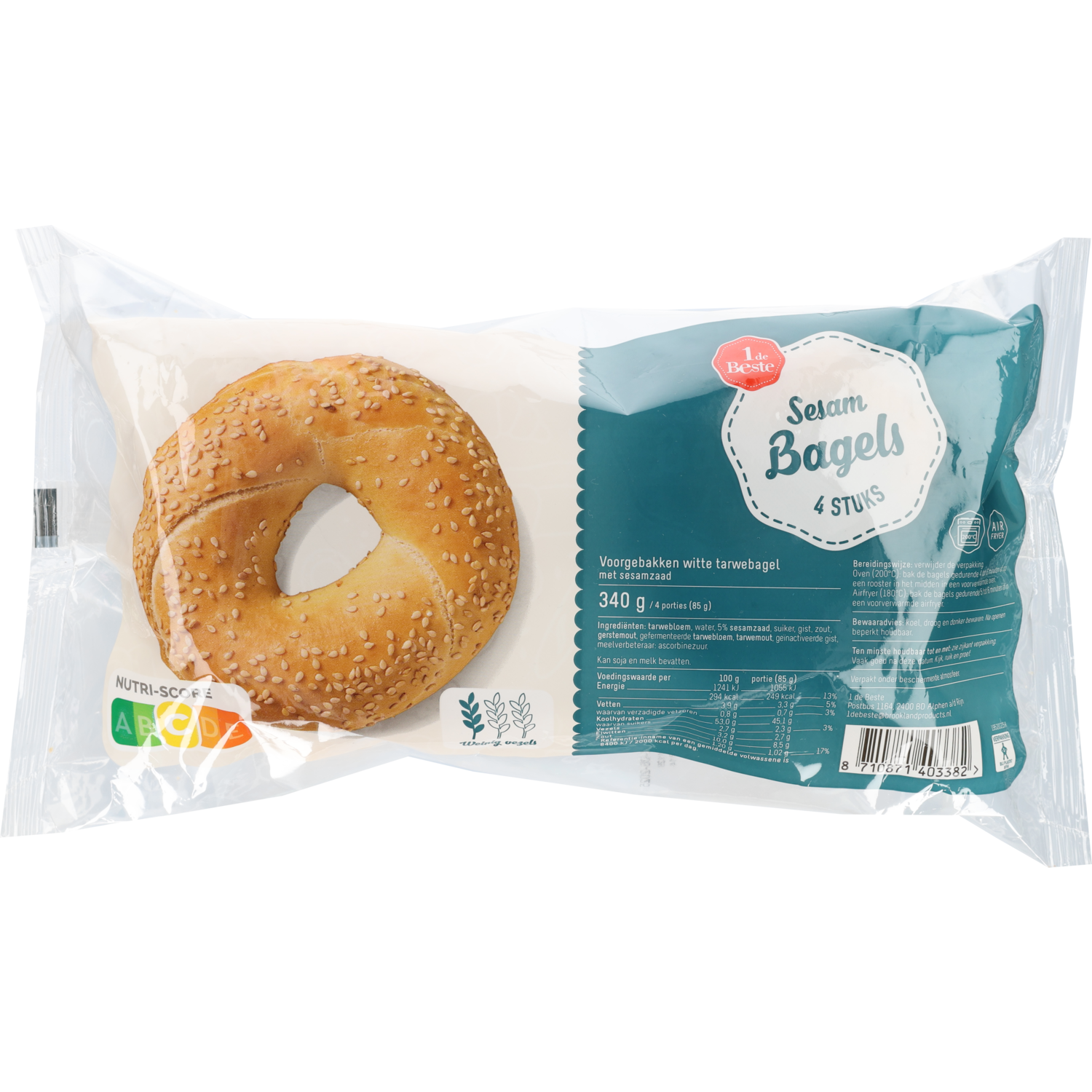 1 de Beste Bagels met sesam 4 st.