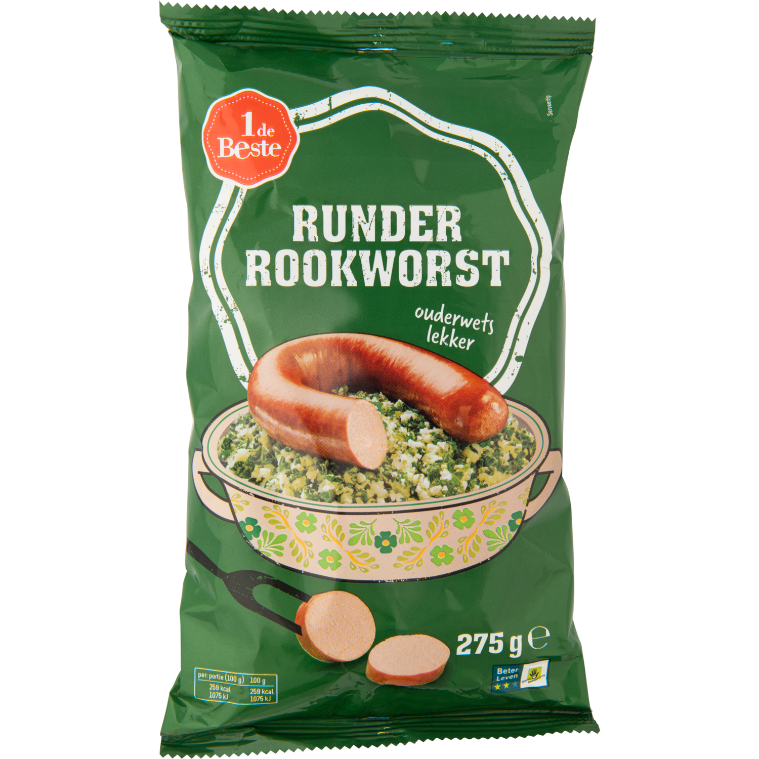 1 de Beste Rookworst runder