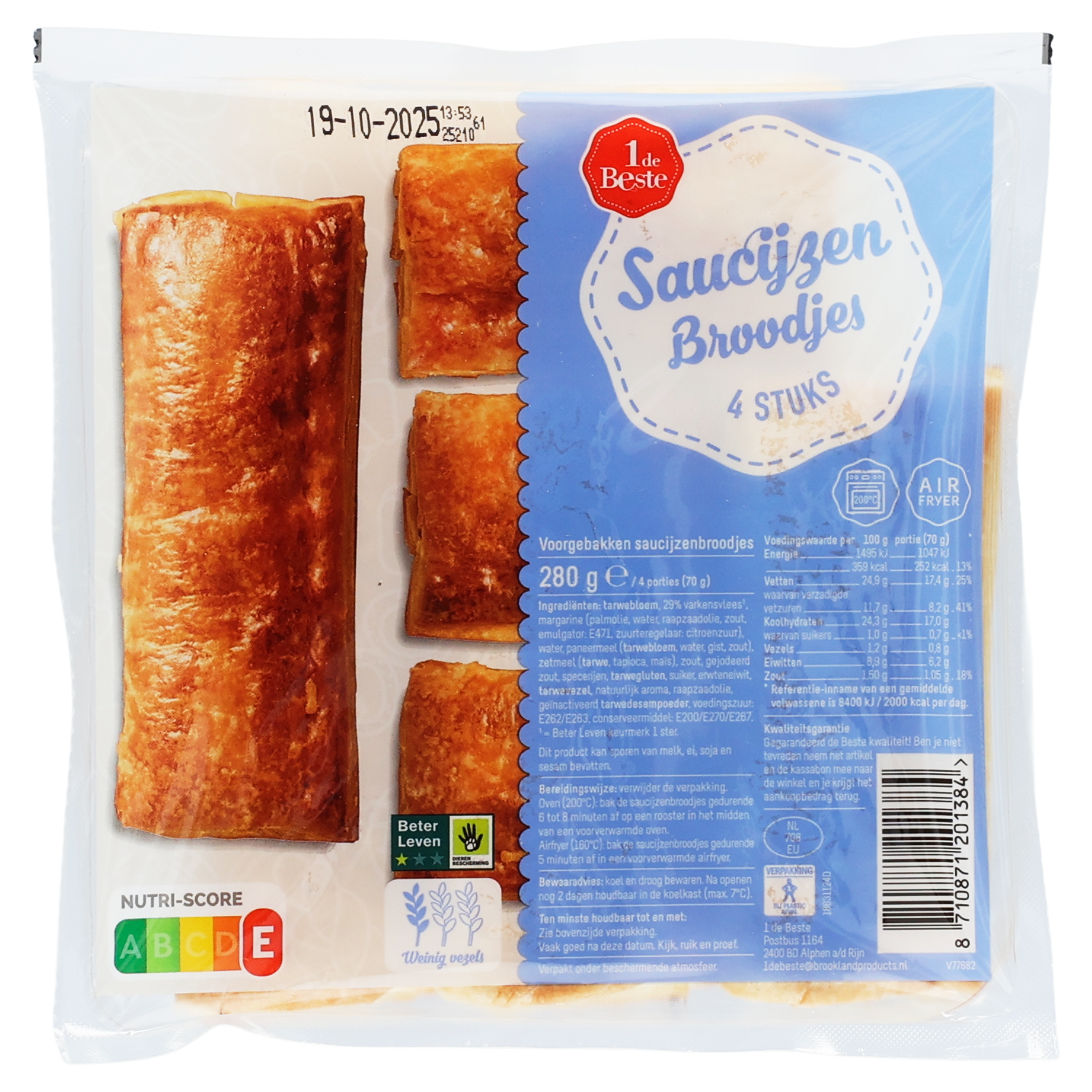 1 de Beste Saucijzenbroodjes 4 stuks