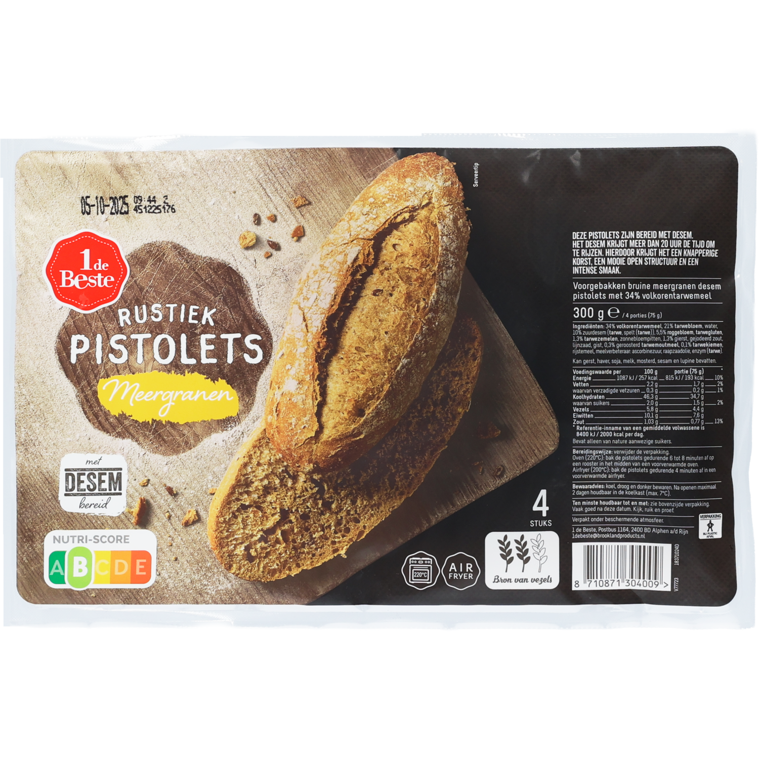 1 de Beste Pistolet rustiek meergranen 4 stuks