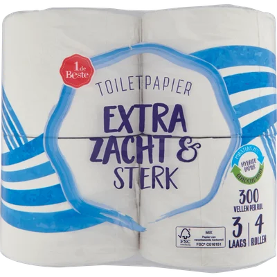 1 de Beste Toiletpapier 4 rollen 3laags maxi rol