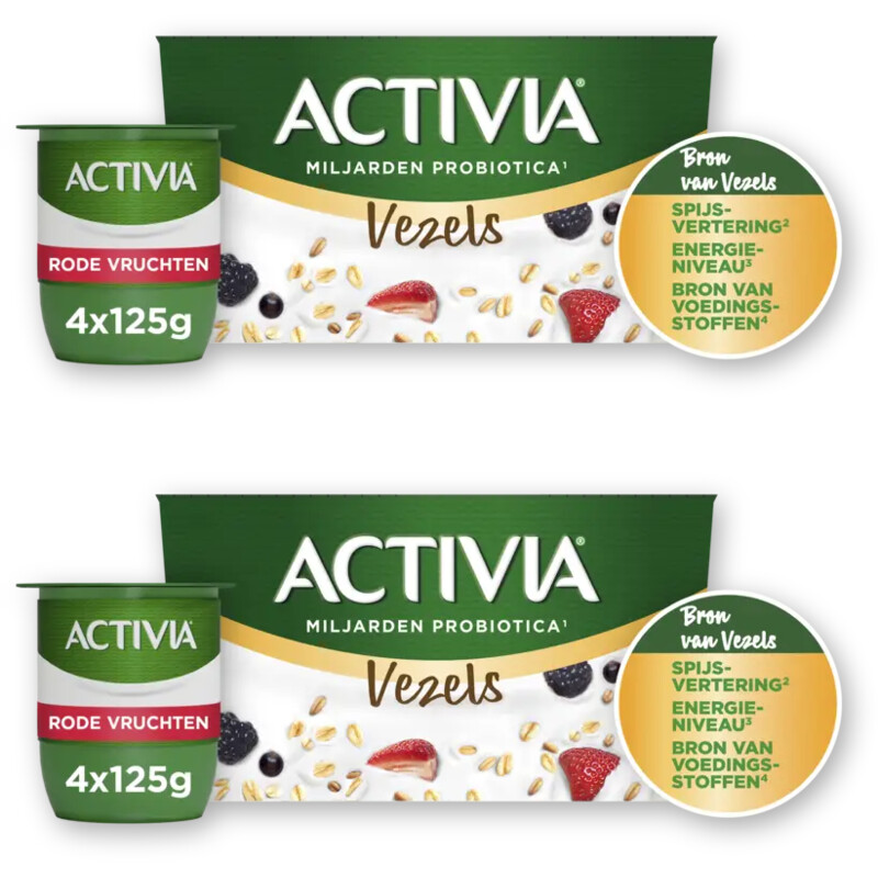 Activia Yoghurt vezels rode vruchten 4pck 2-pack
