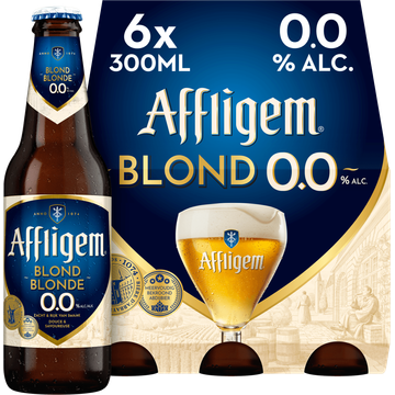 Affligem Blond 0.0 Bier Fles 6 x 300ml