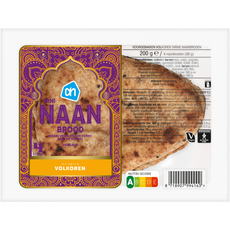 AH Mini naan brood volkoren