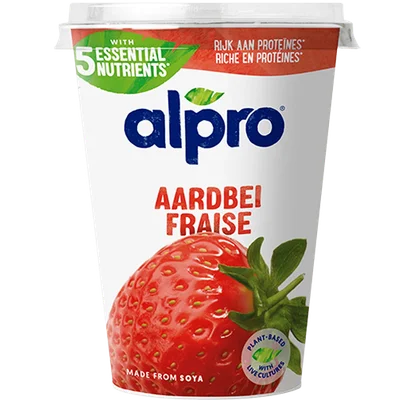 Alpro Plantaardige Variatie Op Yoghurt Aardbei 500g