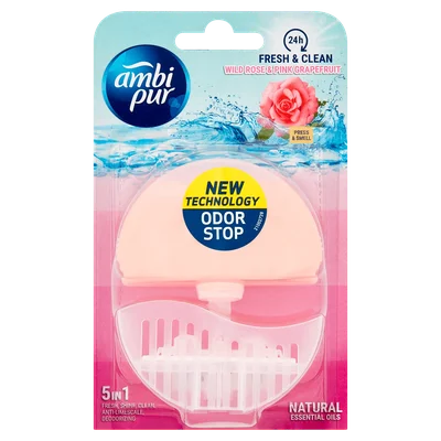 Ambipur Toiletblok vloeibaar rose &amp; grapefruit Blister 55 ml