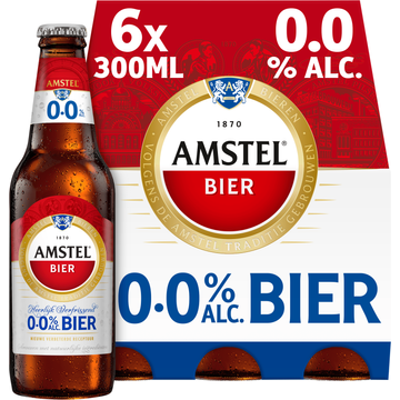 Amstel Pilsener 0.0 Bier Fles 6 x 300ml