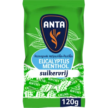 Anta Verzorgende Keelpastilles Eucalyptus Menthol Suikervrij 120 g