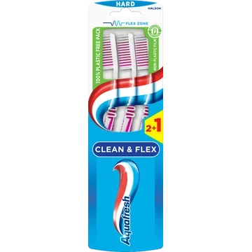 Aquafresh Clean & Flex Hard dagelijkse Tandenborstel 2+1 gratis, in 100% plasticvrije verpakking