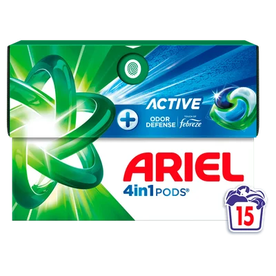 Ariel + Pods 4in1 active odor defense Doos 15 st