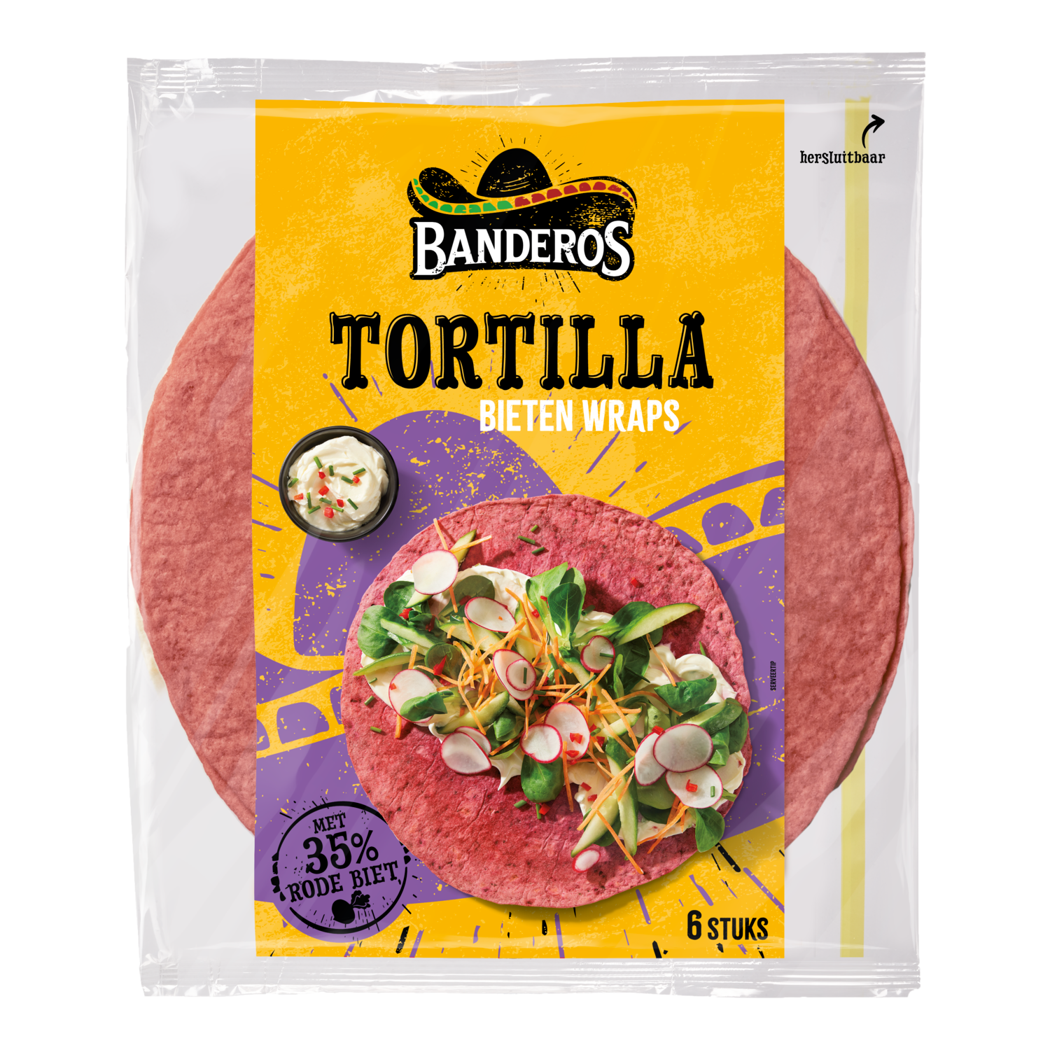 Banderos Rode bieten wraps 6 stuks