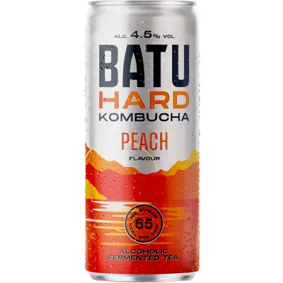 Batu Hard Kombucha Peach Blik 250 ml