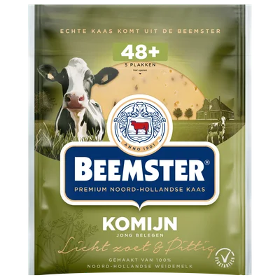 Beemster 48+ Jong Belegen Komijn Plakken