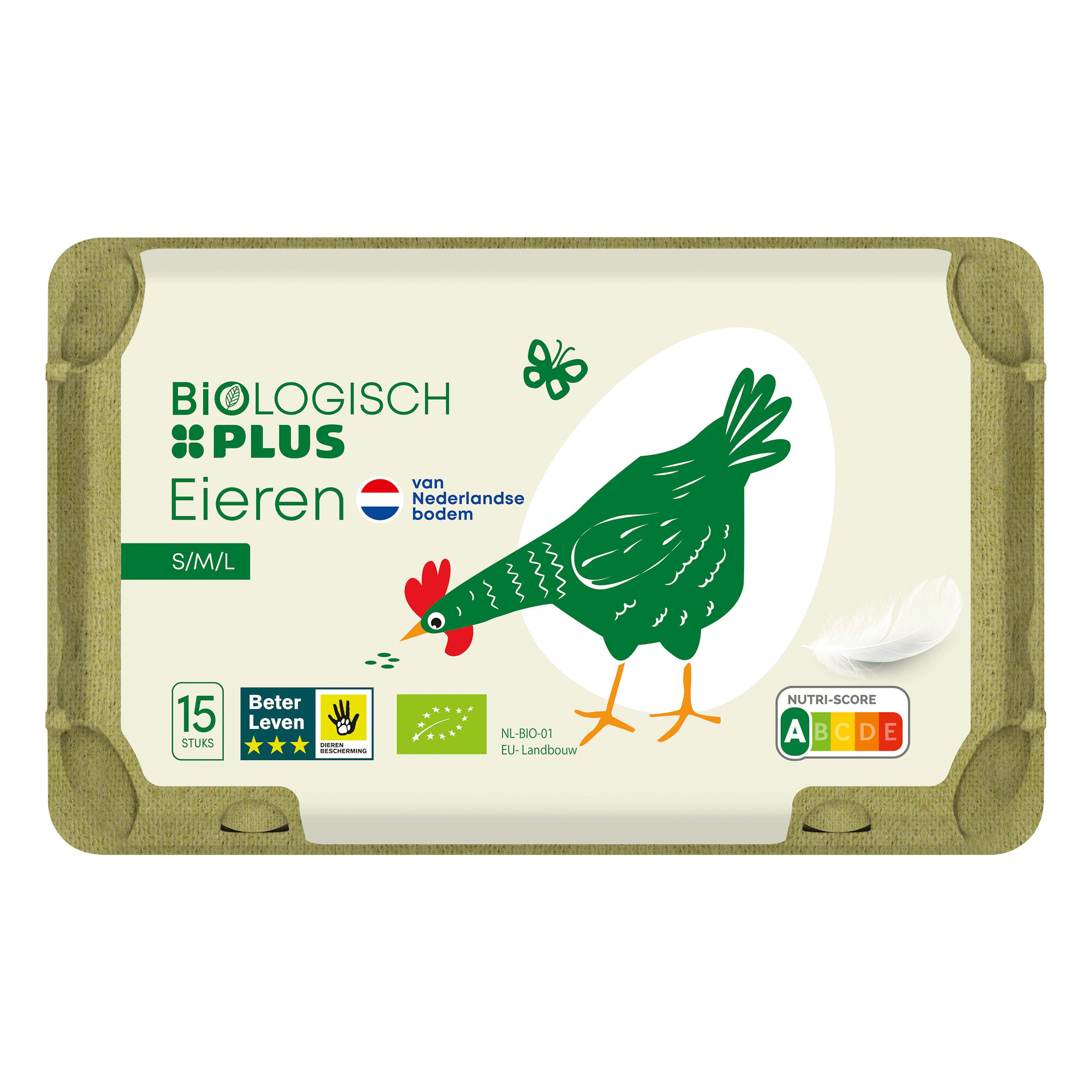 Biologisch PLUS Eieren 15st Doos 15 st