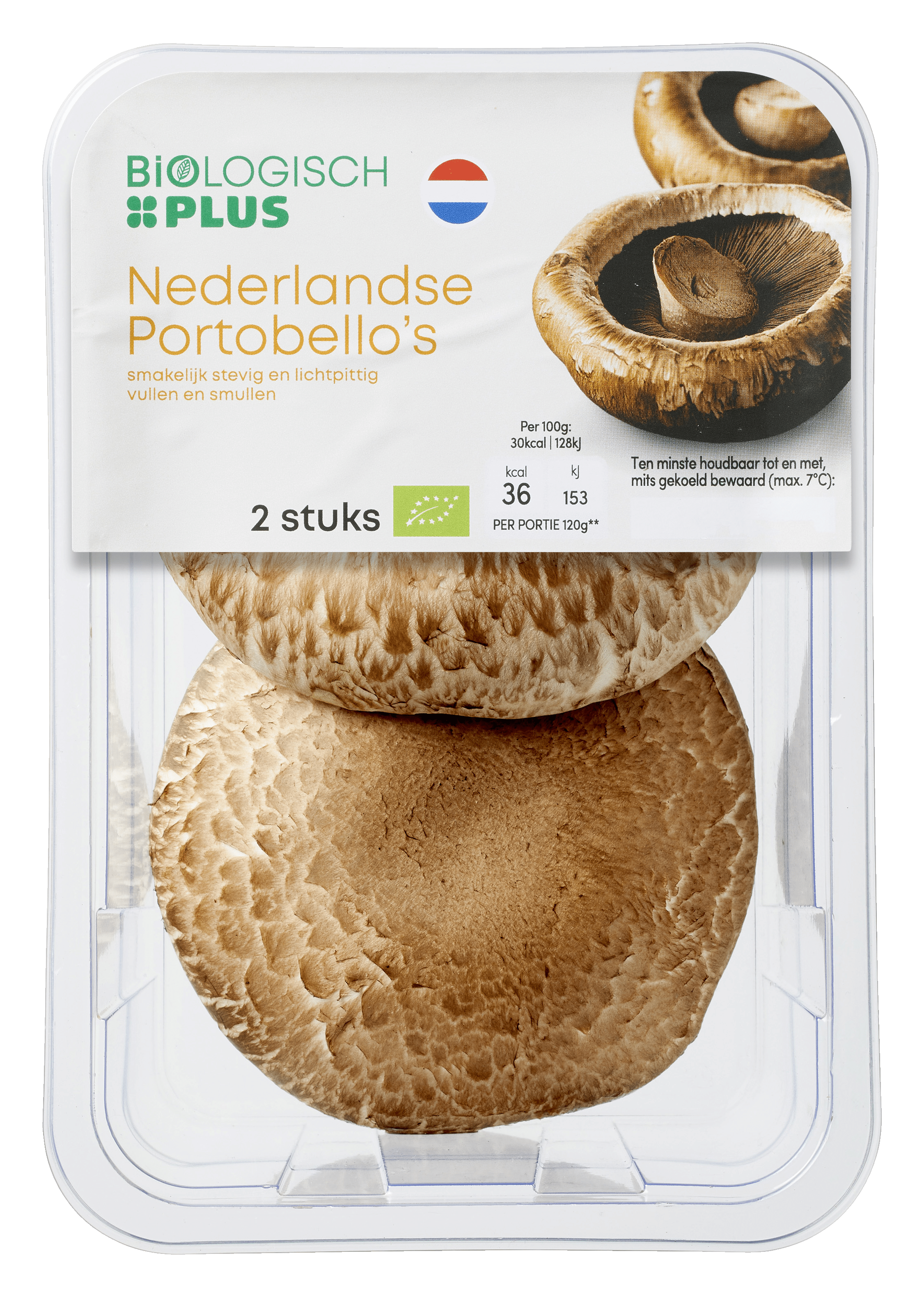 Biologisch PLUS Portobello biologisch Tray 2 st