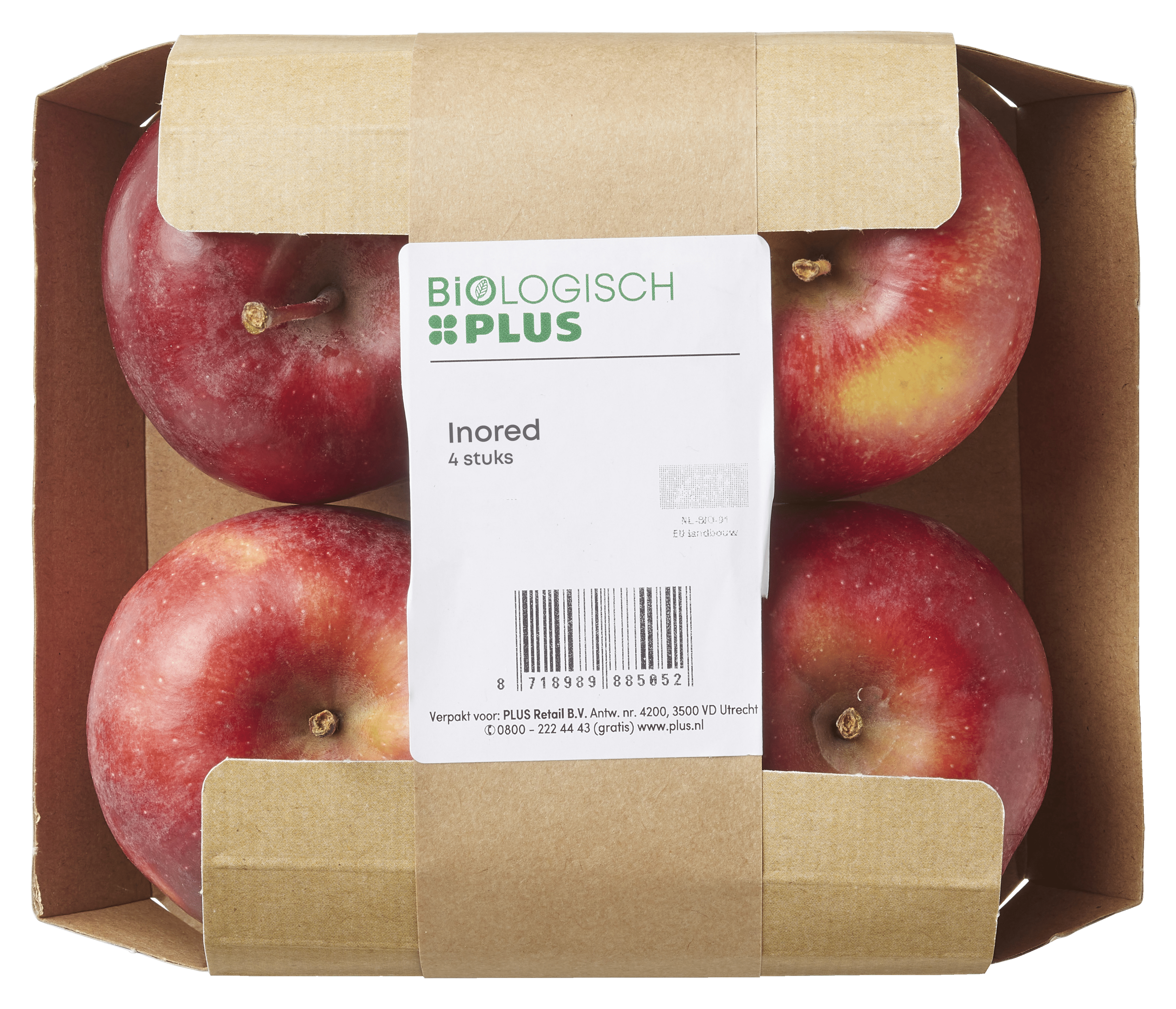 Biologisch PLUS Handappel biologisch Bakje 4 st