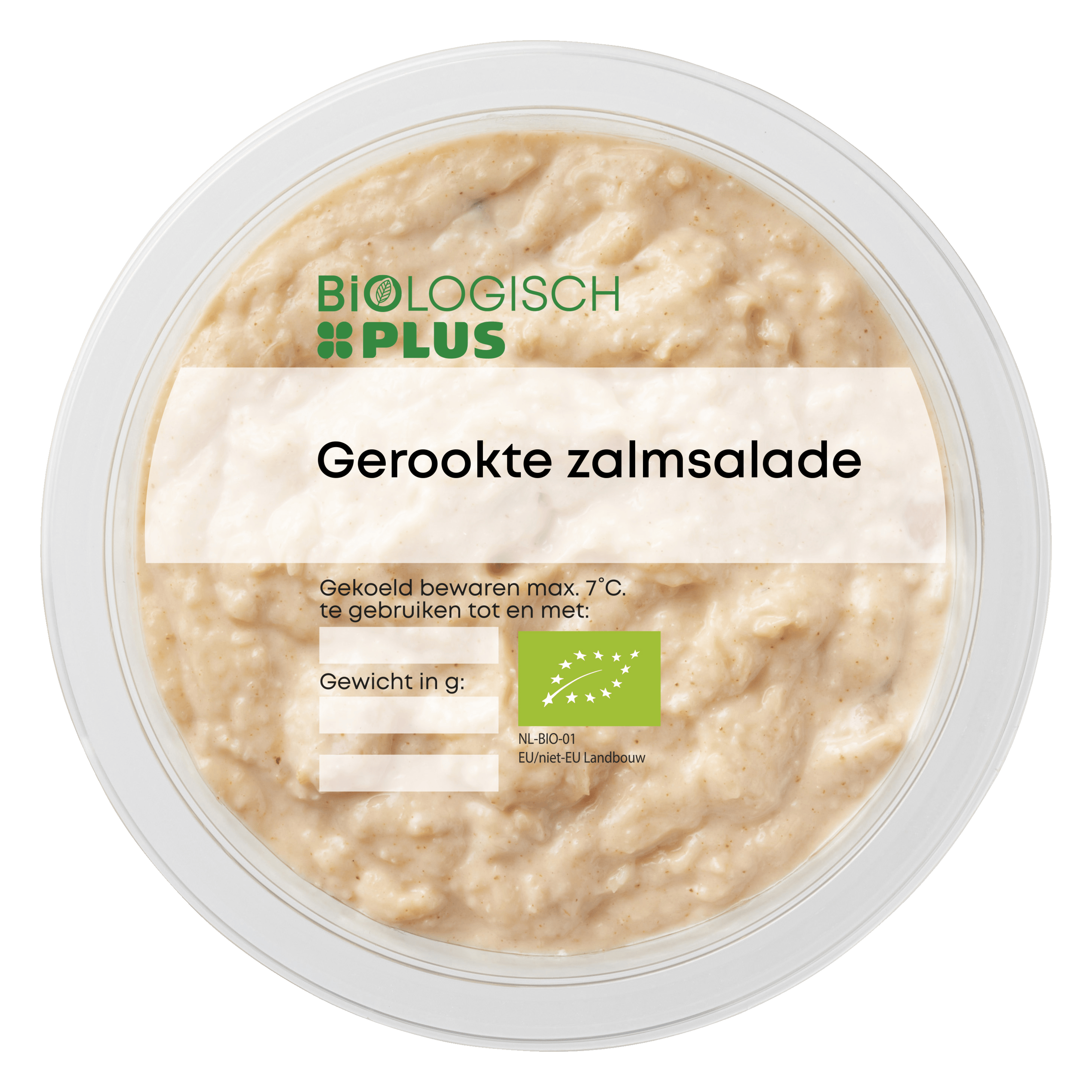 Biologisch PLUS Gerookte zalmsalade Bakje 120 g
