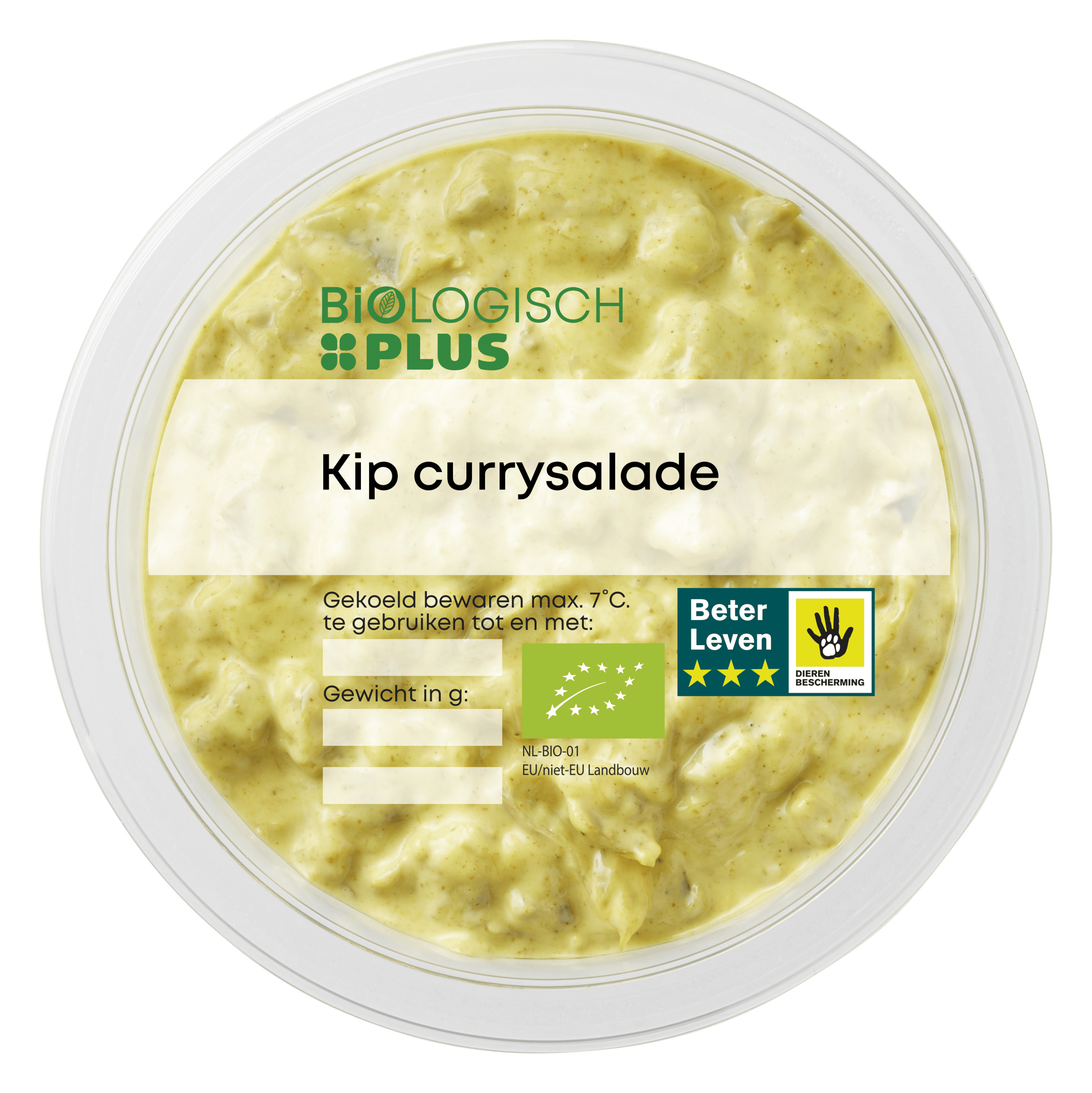 Biologisch PLUS Kip-kerriesalade Bakje 120 g