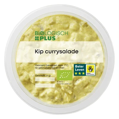 Biologisch PLUS Kip-kerriesalade Bakje 120 g