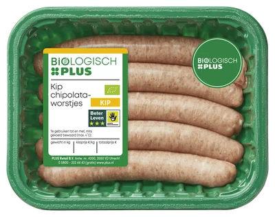 Biologisch PLUS Kip chipolataworstjes
