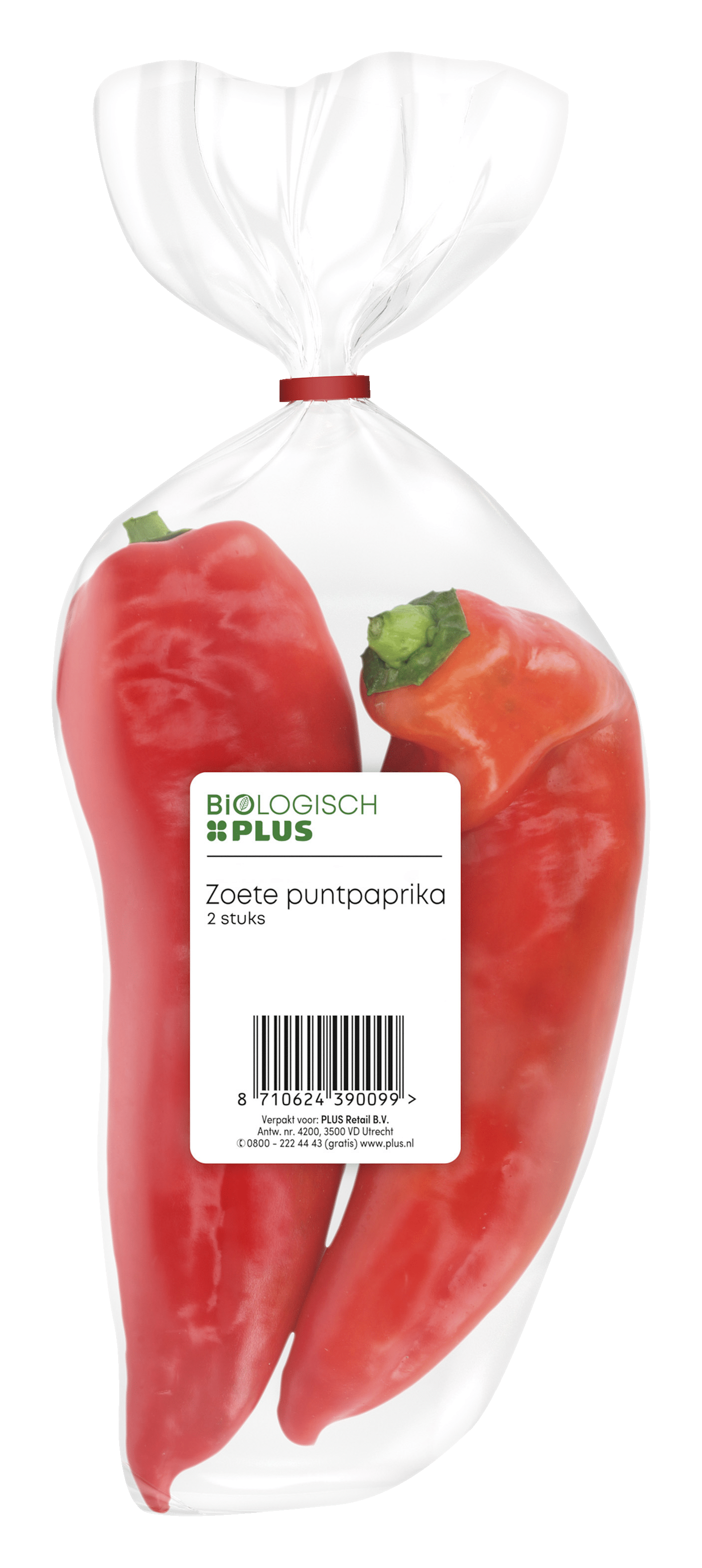 Biologisch PLUS Zoete puntpaprika biologisch Stuk 2 st