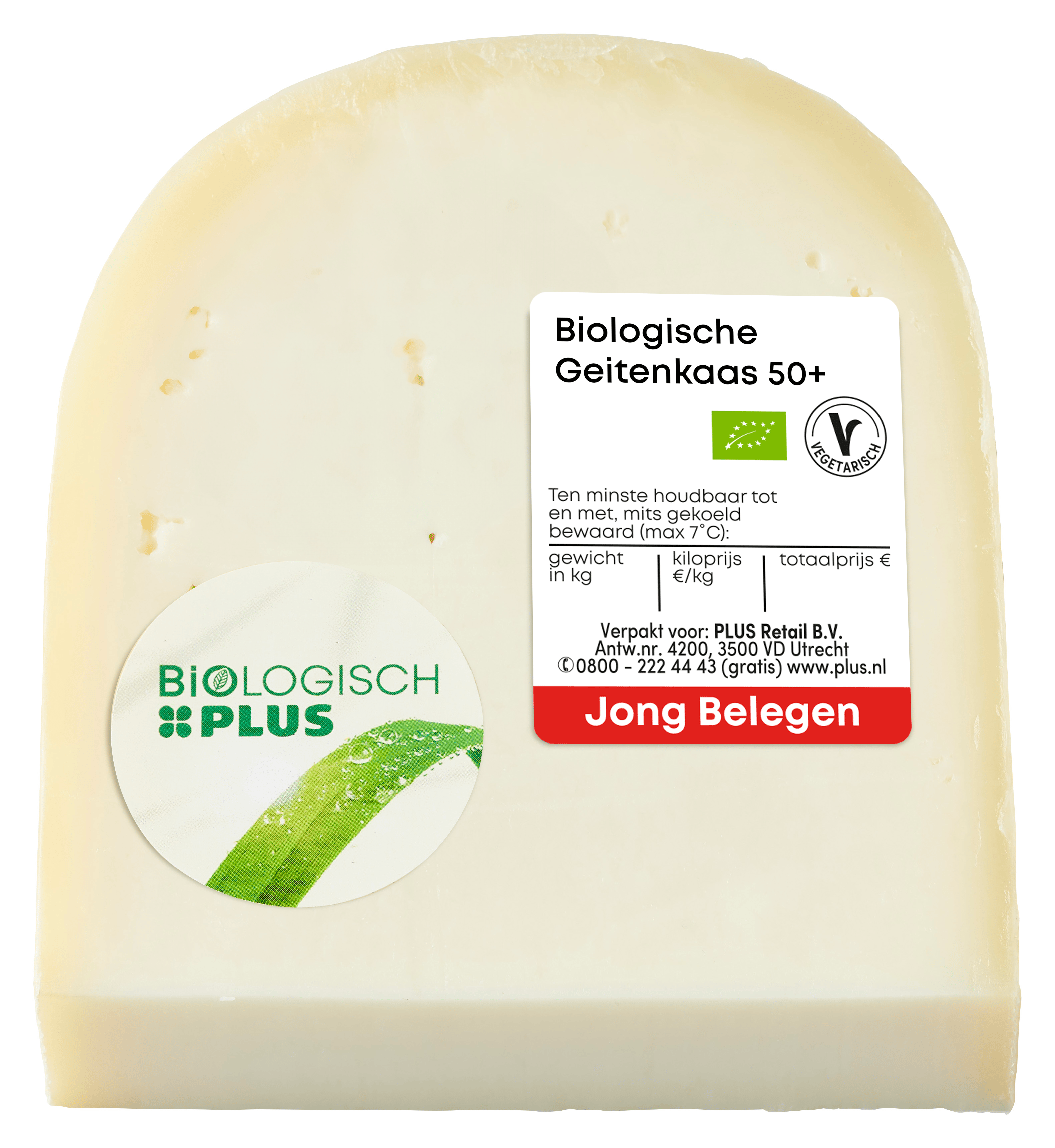 Biologisch PLUS Geitenkaas jong belegen 50+ stuk 300 gram