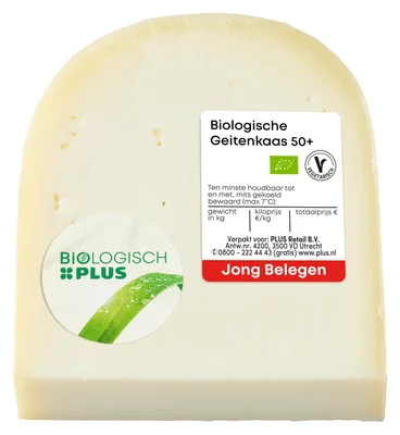 Biologisch PLUS Geitenkaas jong belegen 50+ stuk 300 gram