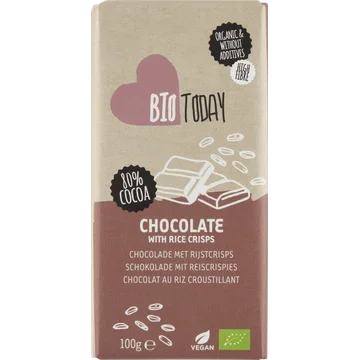 BioToday Chocolade met Rijstcrisps 100 g
