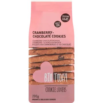 BioToday Cranberry Chocoladekoeken 200 g