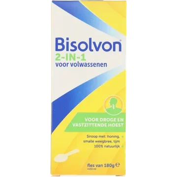 Bisolvon 2-in-1 voor volwassenen hoestsiroop 180 g
