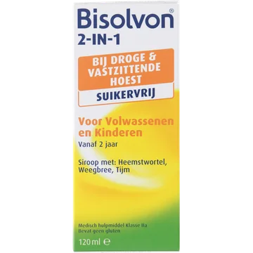 Bisolvon 2-In-1 hoestdrank suikervrij (siroop, 120 ml)