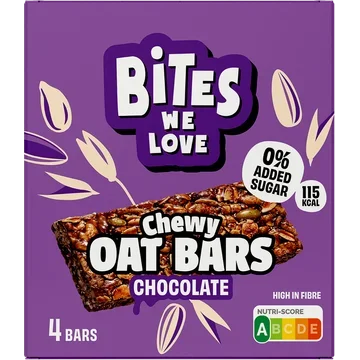 BitesWeLove Bwl Chewy Oat Bar Chocolate 4 stuks