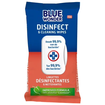 Blue Wonder Desinfectie reiniger doekjes Wikkel 72 st