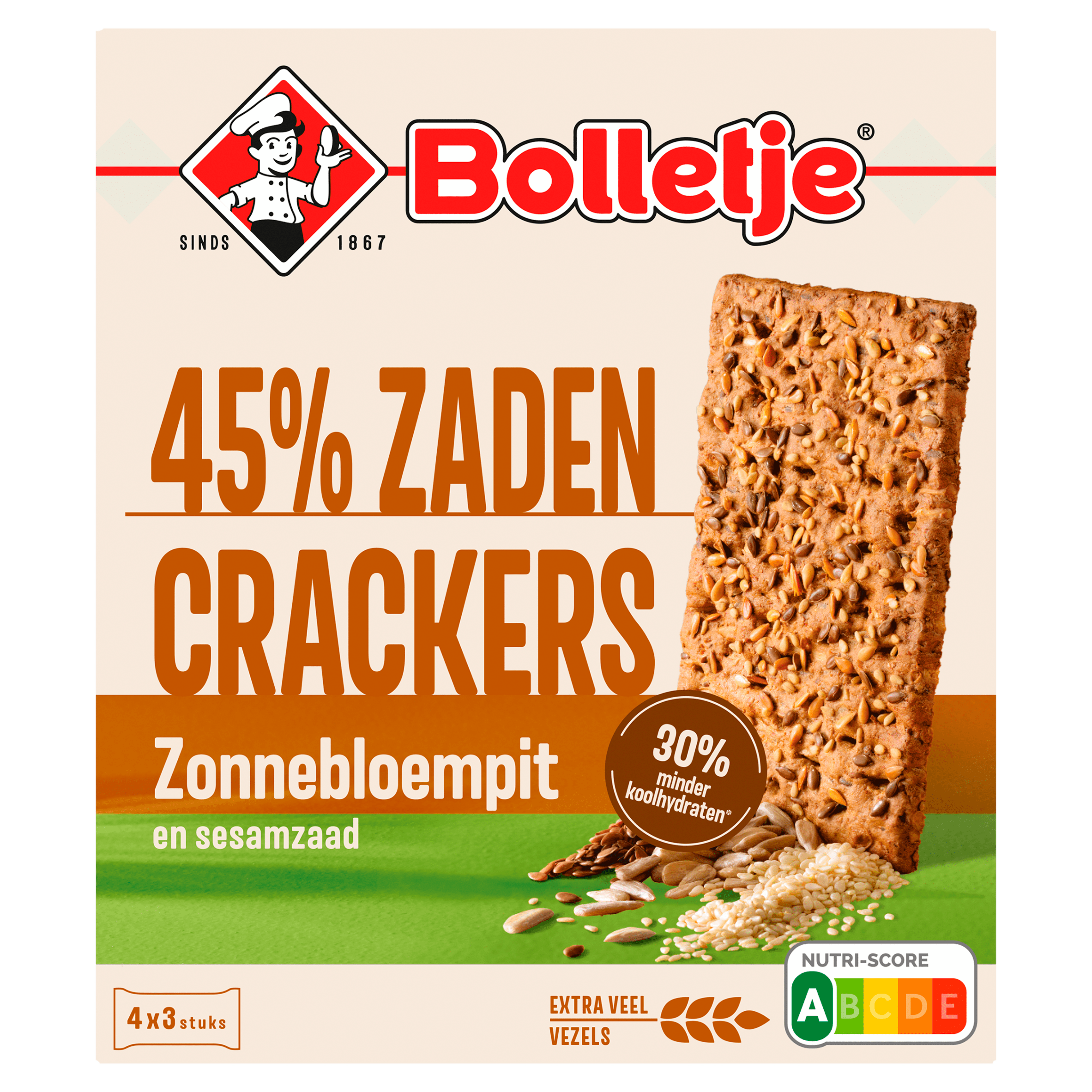 Bolletje 45% Zadencrackers Zonnebloempit