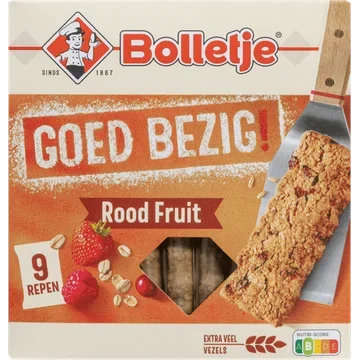 Bolletje Goed bezig graanrepen rood fruit Doos 210 g