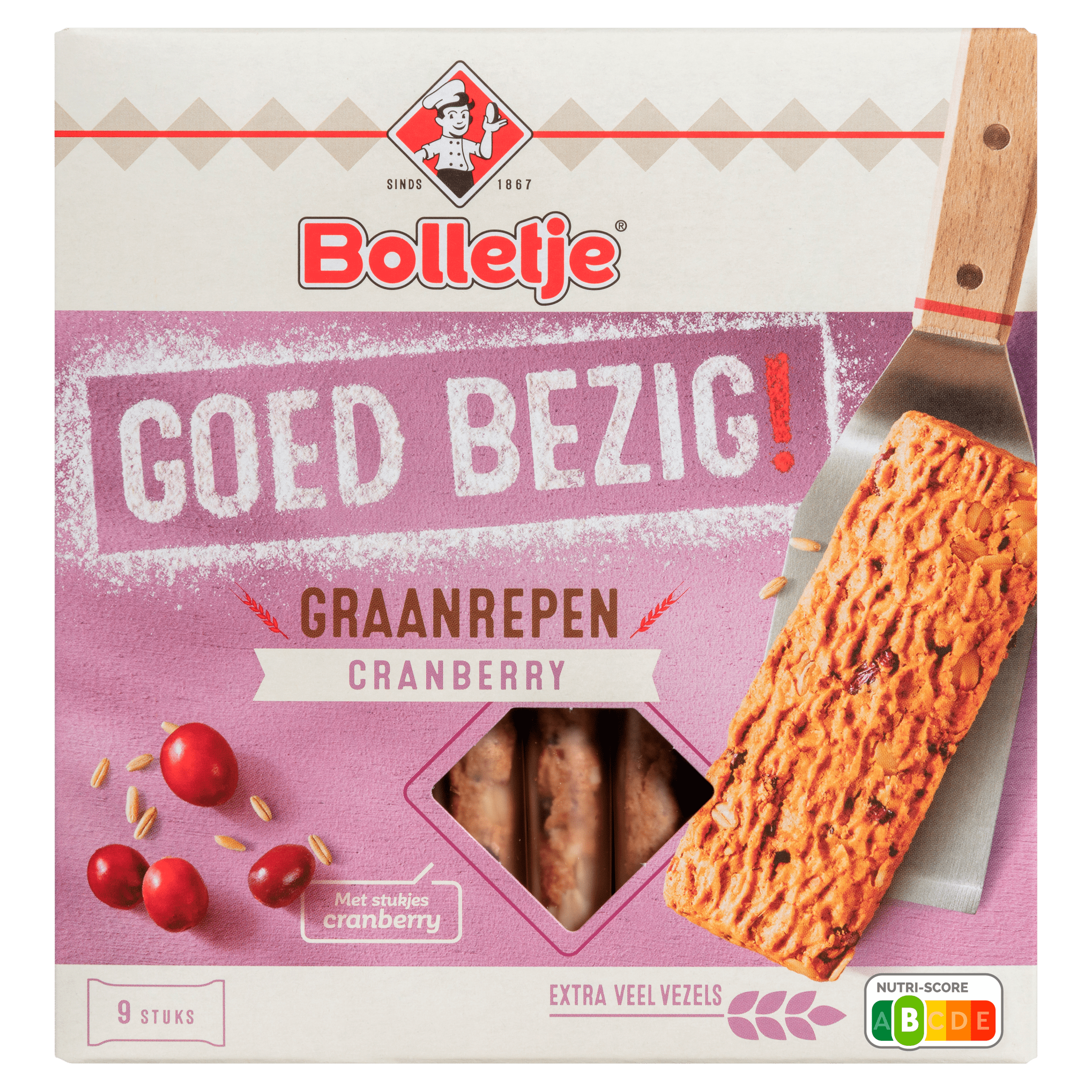 Bolletje Krokante graanrepen cranberry Doos 210 g