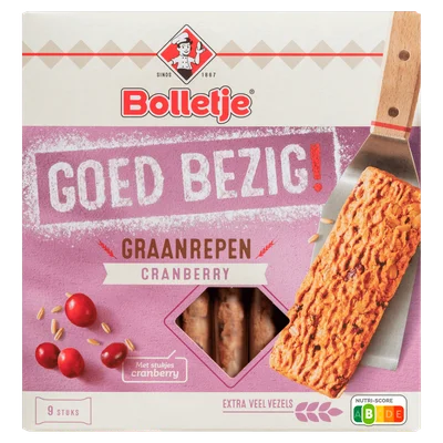 Bolletje Krokante graanrepen cranberry Doos 210 g