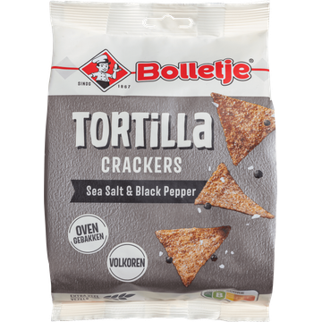 Bolletje Tortilla Crackers Sea Salt & Black Pepper 150 g