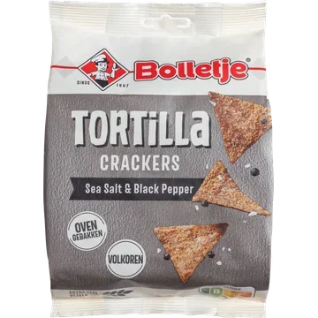 Bolletje Tortilla Crackers Sea Salt & Black Pepper 150 g