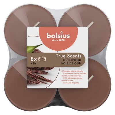 Bolsius Maxilicht true scents old wood Krimp 1 st