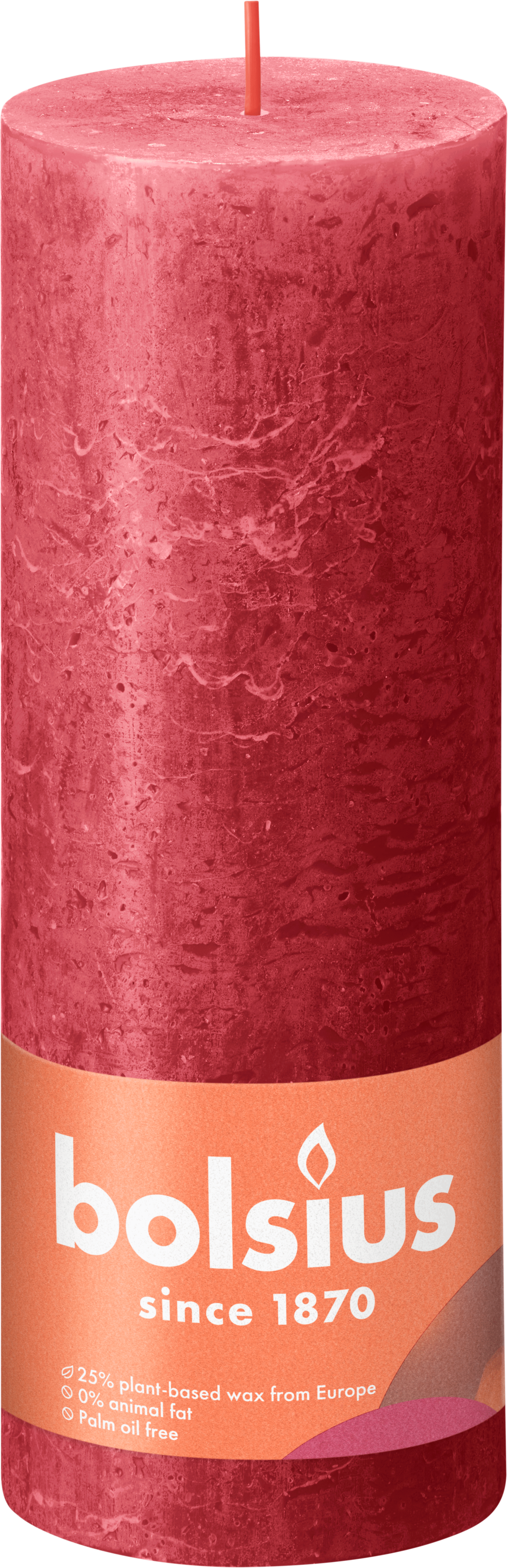 Bolsius Rustiek Shine 13cm Delicate Red Stuk 1 st