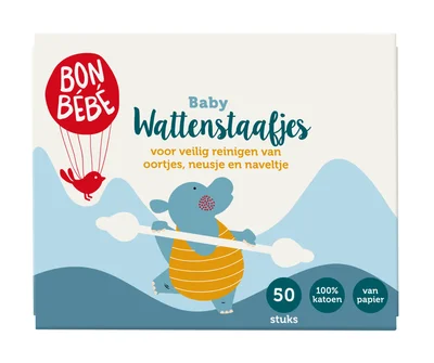 Bonbebe Baby wattenstaafjes Bakje 50 st