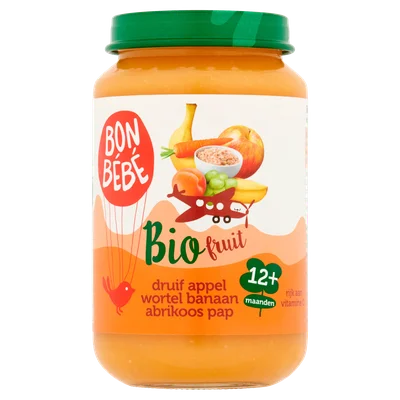 Bonbebe Bio 12F1201 Druif Appel Wortel Banaan Pot 200 g