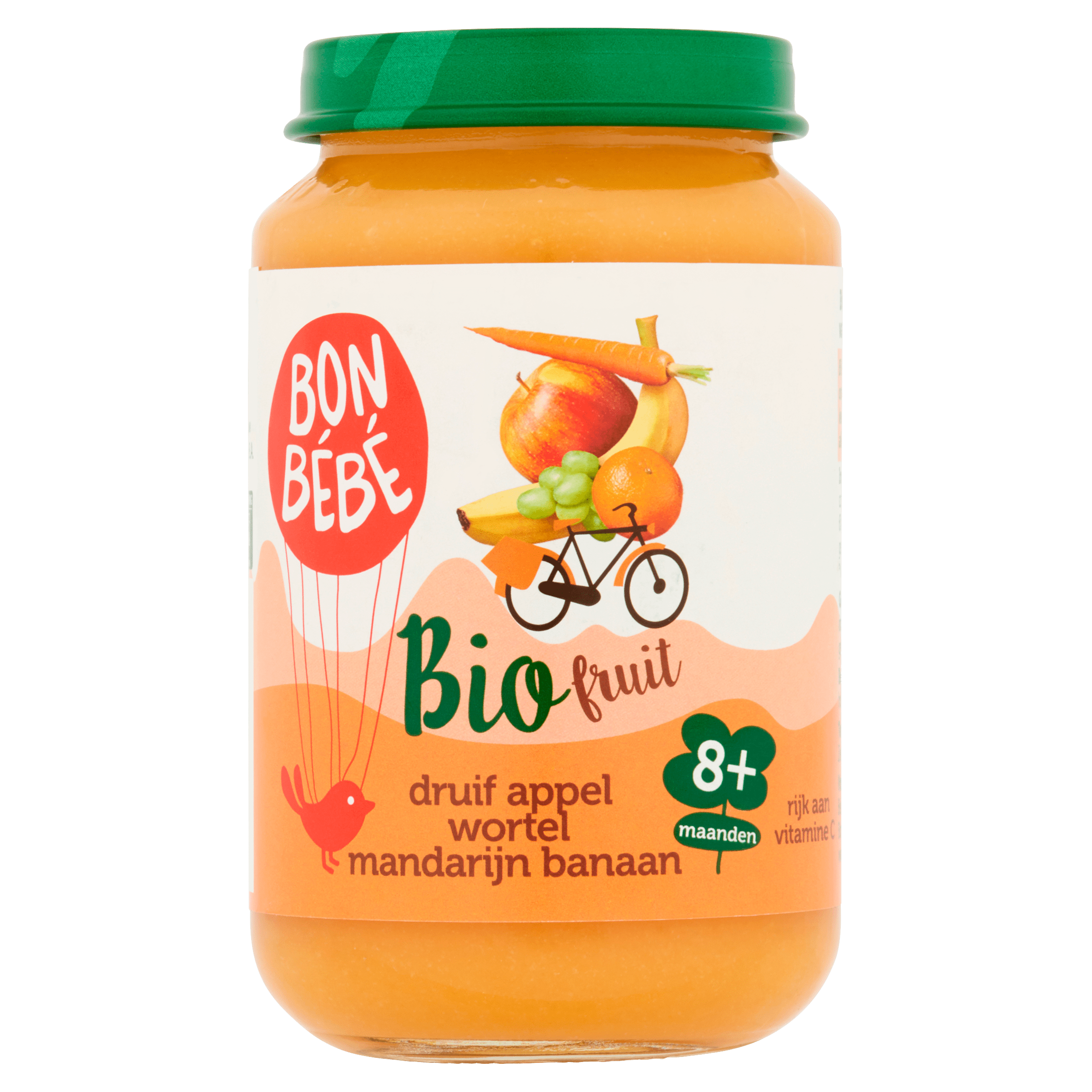 Bonbebe Bio 8mF0802 druif appel wortel mandar Pot 200 g