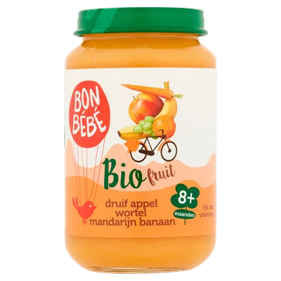 Bonbebe Bio 8mF0802 druif appel wortel mandar Pot 200 g