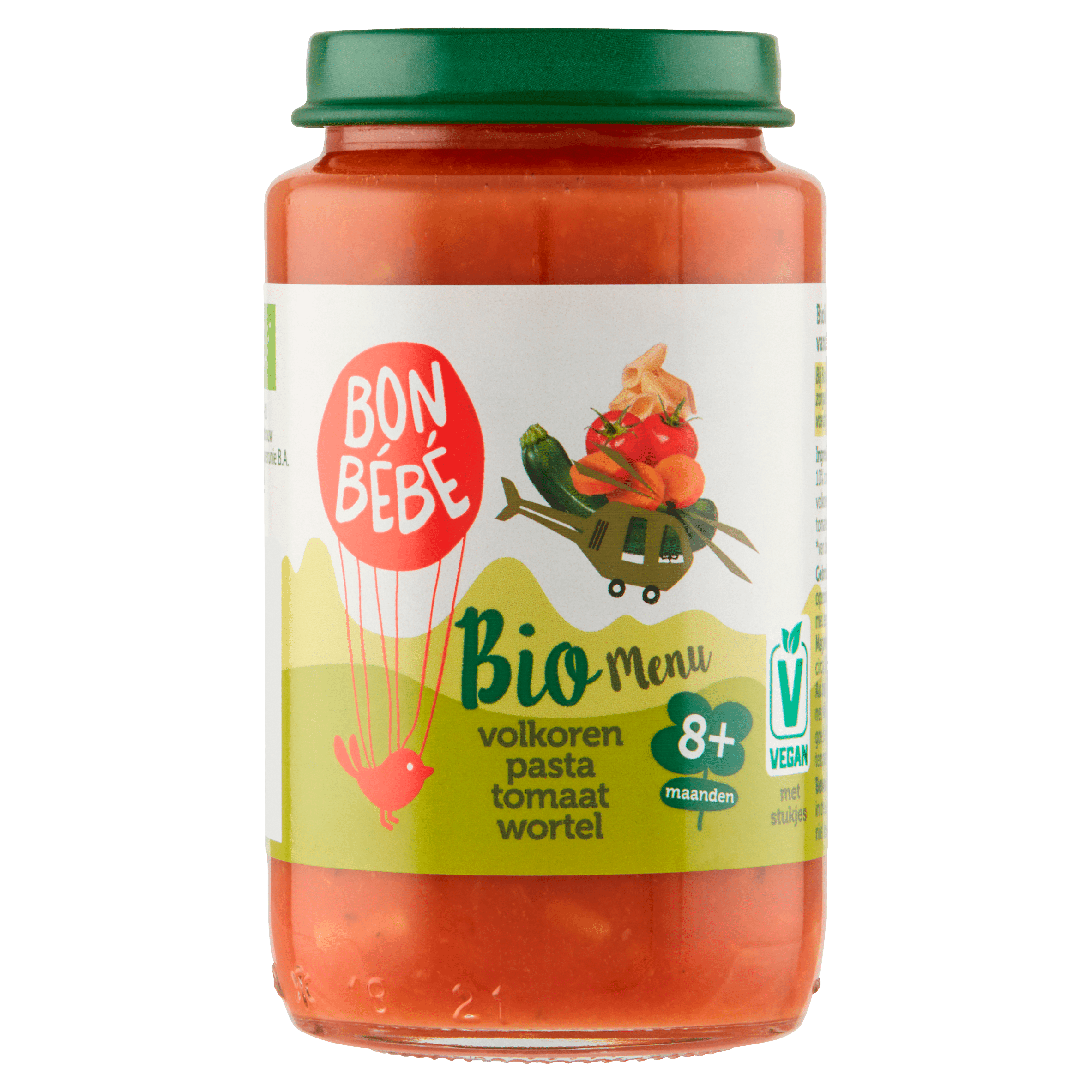 Bonbebe Bio M0811 volkoren pasta tomaat wortel